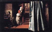 MAES, Nicolaes Eavesdropper with a Scolding Woman oil painting on canvas
